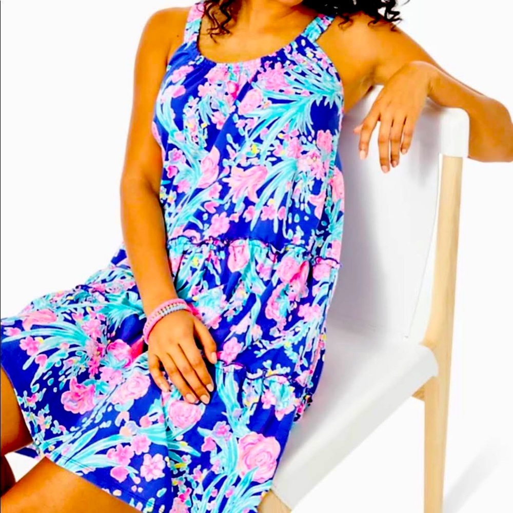 Corsica Blue Toucan Party Lilly Pulitzer Loro Swing Dress